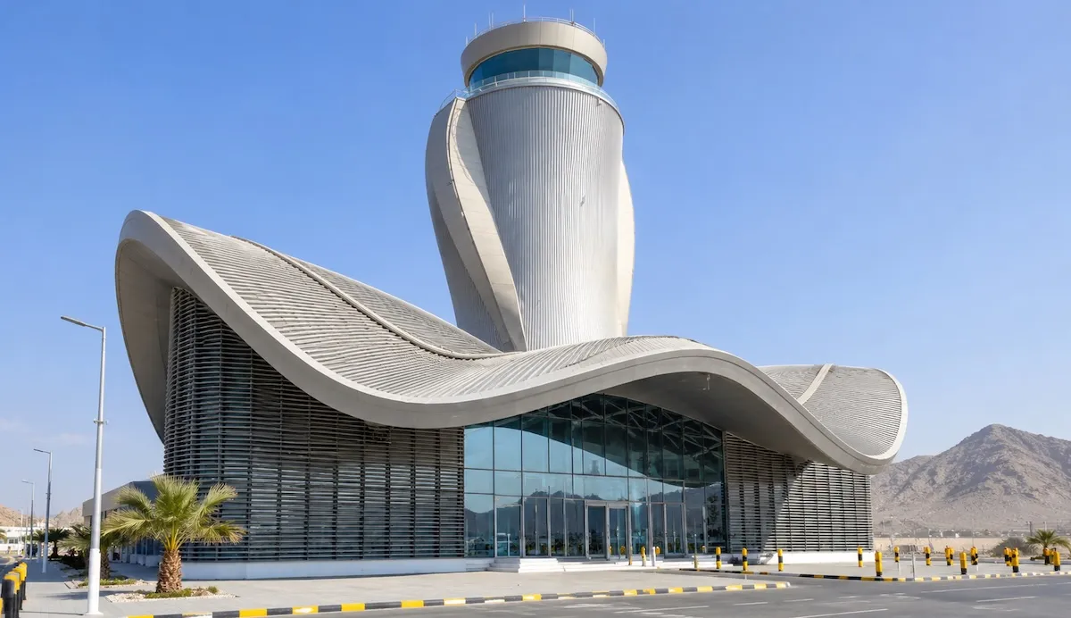 Terminal and control tower of Fujairah International Airport